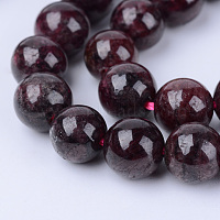 Natural Garnet Beads Strands, Round, 5.5~6.5mm, Hole: 1mm, about 63pcs/strand, 15.5 inch