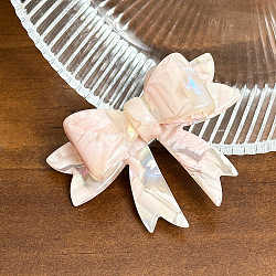 Bowknot Cellulose Acetate Alligator Hair Clips, Hair Accessories for Women & Girls, Misty Rose, 54x44x23mm(PW-WG9DB58-01)