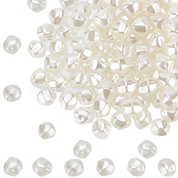 200Pcs ABS Plastic Imitation Pearl Bead, Polygon, Beige, 10x9x8mm, Hole: 1.5mm(KY-SC0002-03)