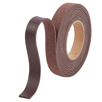 2M PVC Imitation Leather Ribbons, for Clothes, Bag Making, Coconut Brown, 12.5mm, about 2.19 Yards(2m)/Roll