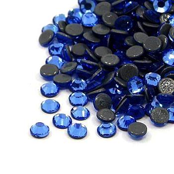 Glass Hotfix Rhinestone, Grade AA, Flat Back & Faceted, Half Round, Sapphire, SS20, 4.6~4.8mm, about 1440pcs/bag