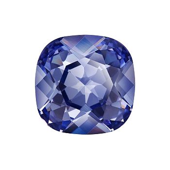 Preciosa&reg MAXIMA Crystal Fancy Stones, Czech Crystal, 435 36 132 Cushion Square, Dura Foiling, 30280 Dark Indigo, 12x12mm