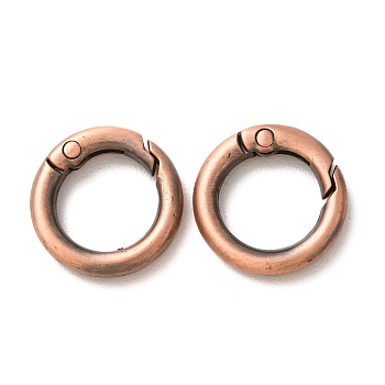 Alloy Spring Gate Rings, O Rings, Red Copper, 6 Gauge, 20x4mm, Inner Diameter: 12mm