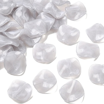 Opaque Acrylic Imitation Gemstone Beads, Twist Flat Round Two Tone, Light Grey, 24~25x24~25x5mm, Hole: 1.8mm, about 263pcs/500g
