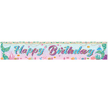 Polyester Hanging Banners Children Birthday, Birthday Party Idea Sign Supplies, Happy Birthday, Black, 300x50cm