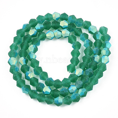 Imitate Austrian Crystal Bicone Frosted Glass Beads Strands(GLAA-F029-TM4mm-A10)-2