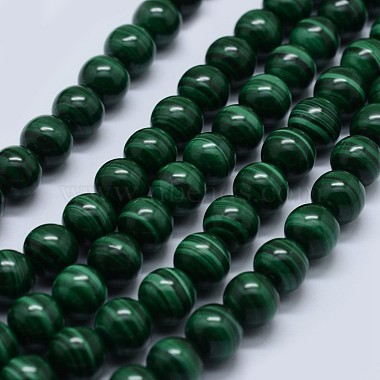 8mm Round Malachite Beads