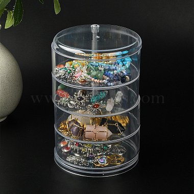 Rotatable 4-Layer Plastic Jewelry Storage Box(AJEW-YW0001-14)-4