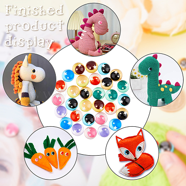 36Pcs 18 Style Star Two Tone Wiggle Googly Eyes Cabochons DIY Scrapbooking Crafts Toy Accessories(GLAA-FH0001-57)-7