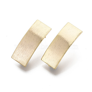 Real 18K Gold Plated Rectangle Brass Stud Earring Findings