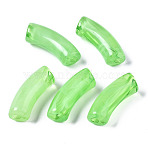 Acrylic Beads, Imitation Gemstone, Curved Tube, Lime Green, 34.5x13x11mm, Hole: 3.5mm, about 155pcs/500g(SACR-S678-065)