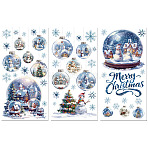 3 Sheets 3 Styles PVC Waterproof Decorative Stickers, Self Adhesive Decals for Furniture Decoration, Snowman, 300x150mm, 1 sheet/style(DIY-WH0404-171)
