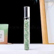 Natural Fluorite Chip Bead Roller Ball Bottles, with Cover, SPA Aromatherapy Essemtial Oil Empty Glass Bottle, 10.7cm(PW-WG59305-11)