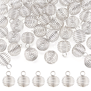 Iron Wire Pendants, Hollow, Round, Platinum, 25x20mm, Hole: 2mm(IFIN-TAC0002-09C-P)