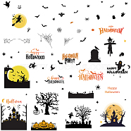 8 Sheets 8 Styles PVC Waterproof Wall Stickers, Self-Adhesive Decals, for Window or Stairway Home Decoration, Rectangle, Halloween Themed Pattern, 200x145mm, about 1 sheet/style(DIY-WH0345-053)