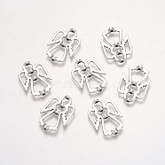 Alloy Bead Frames, Angel, Antique Silver, 27.5x20x3.5mm, Hole: 1.8mm(PALLOY-G257-16AS)