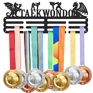 Taekwondo Theme Fashion Iron Medal Hanger Holder Display Wall Rack, with Screws, Dragon Pattern, 150x400mm(ODIS-WH0021-325)