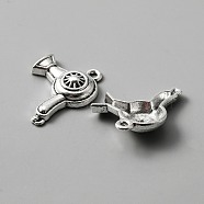 Tibetan Style Alloy Pendants, Hair Dryer Charms, Antique Silver, 26x19x5.5mm, Hole: 1.8mm(FIND-CJC0012-032)