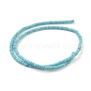 Natural Magnesite Beads Strands, Dyed, Flat Round/Disc, Light Sky Blue, 3.5~4x2mm, Hole: 0.8mm, about 180~192pcs/strand, 15.7 inch(40cm)(G-P398-A03)