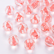 Transparent Acrylic Beads, Pumpkin, Light Coral, 17.5x16mm, Hole: 1.8mm, about 183pcs/500g(TACR-S154-19A-52)