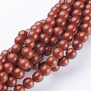 Natural Red Jasper Round Beads Strands, FireBrick, 6mm, Hole: 0.8mm, about 65pcs/strand, 15 inch(X-GSR6mmC011)