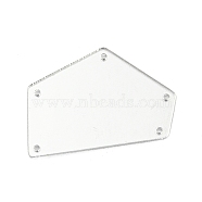 Translucent Acrylic Connector Charms, Nuggets Links, Clear, 25x35x1.3mm, Hole: 1.2mm(MACR-G065-10A-02)
