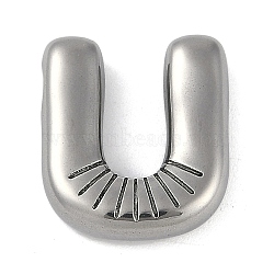 Anti-Tarnish 304 Stainless Steel Pendants, Letter U, 18x16x4.5mm, Hole: 2mm(STAS-K256-25U-P)