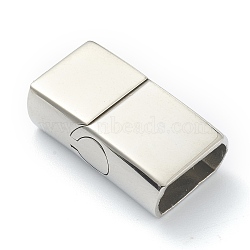 316 Surgical Stainless Steel Bayonet Clasps, Rectangle, Stainless Steel Color, 24x13.5x8mm, Inner Diameter: 11.5x6mm(STAS-G241-15A-P)