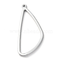 Rack Plating Alloy Pendants, Triangle, Platinum, 36x15x1.5mm, Hole: 1mm(PALLOY-K023-05P)