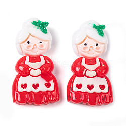 Christmas Decorations Theme Opaque Resin Decoden Cabochons, Human, 34x18x7mm(RESI-Z026-01R)