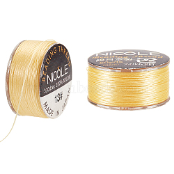 Nylon Beading Thread, Seed Bead Thread, Nylon String for Jewelry Beading Bracelets Making, Yellow, 0.1mm, about 50.31 Yards(46m)/Roll(NWIR-WH0005-10M)