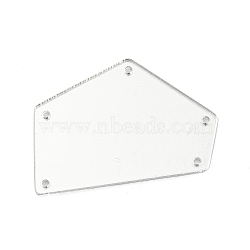 Translucent Acrylic Connector Charms, Nuggets Links, Clear, 25x35x1.3mm, Hole: 1.2mm(MACR-G065-10A-02)