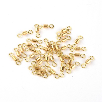 Brass Fishing Rolling Bearing Connector, Rolling Barrel Fishing, Fishing Swivels Tackle Accessories, Golden, 12mm, 100pcs/bag