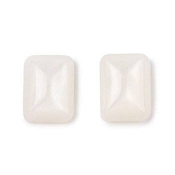 Opaque Resin Decoden Cabochons, Rectangle, White, 8x6x3mm