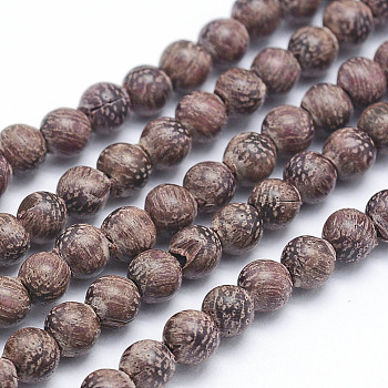 Natural Sandalwood Beads Strands, Round, Dyed, 10mm, Hole: 1mm, about 39pcs/strand, 15.55 inch(39.5cm)