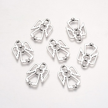 Alloy Bead Frames, Angel, Antique Silver, 27.5x20x3.5mm, Hole: 1.8mm