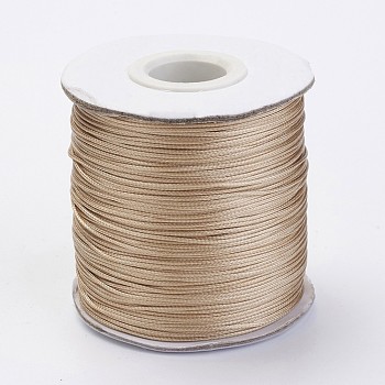 Waxed Polyester Cord, Bead Cord, Goldenrod, 0.5mm, about 169.51~174.98 Yards(155~160m)/Roll