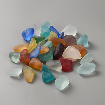Marine Glass Rock for Vase Filler, Aquarium Fish Tank Decor, Nuggets, Mixed Color, 21~38x21~38x5~27mm