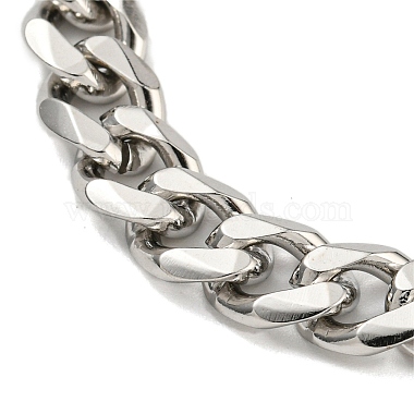 201 Stainless Steel Curb Chain Bracelets with Lobster Claw Clasps for Men(BJEW-P316-01B-P)-4