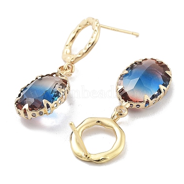 Rings Brass Dangle Stud Earrings(EJEW-Q800-32KCG)-2