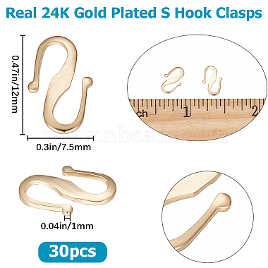 30Pcs Brass S Hook Clasps(KK-BBC0008-69)-2