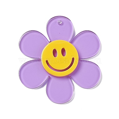 Lilac Flower Acrylic Big Pendants