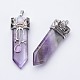 Natural Amethyst Big Pointed Pendants(G-F340-05H)-2