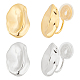 2 Pairs 2 Colors Brass Twist Oval Cuff Earrings(EJEW-AN0004-92)-1