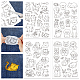4 Sheets 11.6x8.2 Inch Stick and Stitch Embroidery Patterns(DIY-WH0455-078)-1