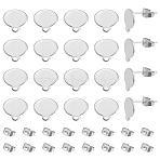20Pcs 304 Stainless Steel Stud Earring Findings, with 20Pcs Ear Nuts, Stainless Steel Color, 13x10.5x0.5mm, 12mm, Pin: 0.8mm, Hole: 1.5mm(STAS-LP0001-77)