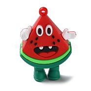 PVC Plastic Big Pendants, Fruit Style, Watermelon, 60x41.5x17mm, Hole: 2.5mm(KY-P017-D05)