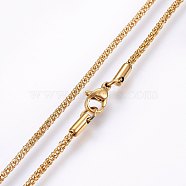 304 Stainless Steel Popcorn Chain Necklaces, with Lobster Claw Clasps, Golden, 17.7 inch(45cm), 2mm(MAK-L015-23A)