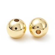 Rack Plating Brass Beads, Cadmium Free & Lead Free, Round, Real 18K Gold Plated, 7.8x7mm, Hole: 2mm(KK-WH0034-02K-G02)