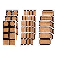 Cork Label Stickers, Self Adhesive Craft Stickers, for DIY Art Craft, Scrapbooking, Greeting Cards, Octagon Rectangle & Dialog, Tan, 13.6x6.6x0.04cm, Sticker: 30x14mm,  3bags/set(AJEW-BC0006-27)